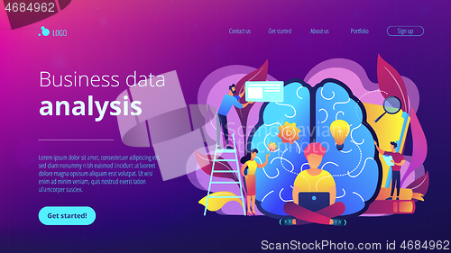 Image of Business intelligence concept vector landing page.