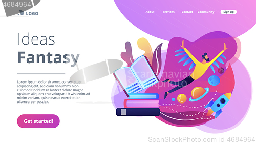 Image of Ideas and fantasy concept landing page.