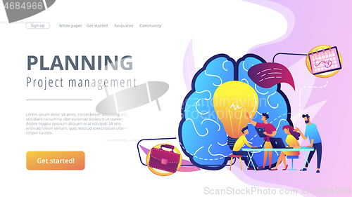 Image of Project management concept landing page.