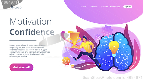 Image of Motivation and confidence concept landing page.