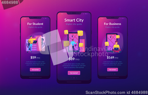 Image of Digital city guide and smart city concept app ui design.