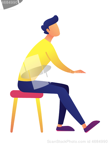 Image of Businessman sitting on a chair vector illustration.