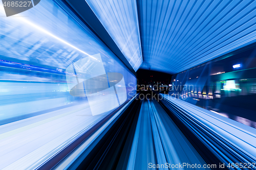 Image of Motion blue of a Japanese mono rail