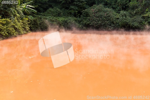 Image of Red pond in Umi Jigoku at Beppu city