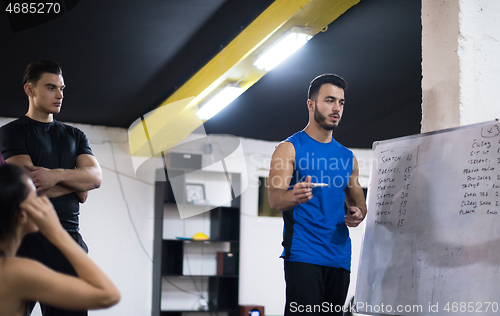 Image of athletes getting instructions from trainer