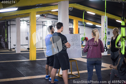 Image of athletes getting instructions from trainer