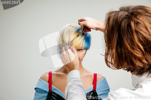 Image of Picture showing adult woman at the hair salon