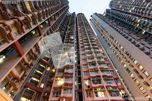 Image of Apartment building at sunset