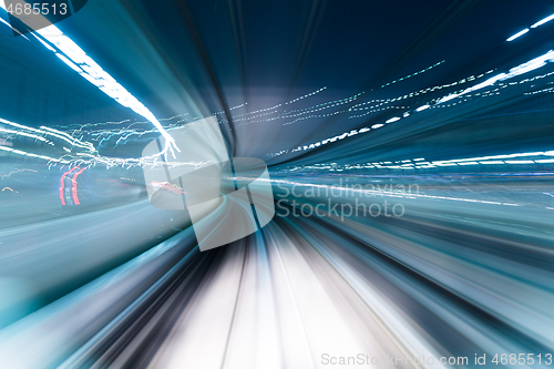 Image of Train moving in Tunnel 