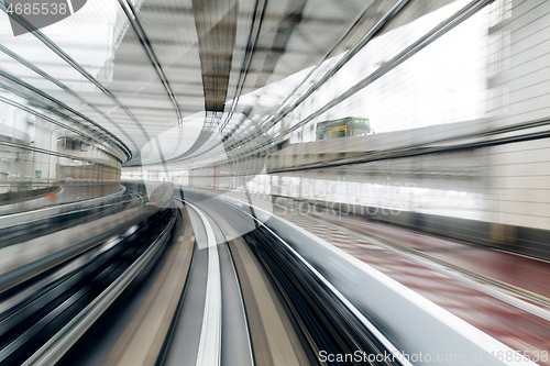 Image of Motion of train passing though the tunnel