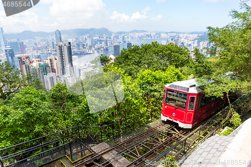 Image of Tourist tram at the Peak in Hong Kong