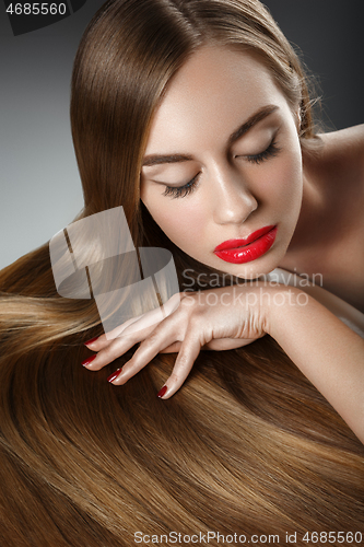 Image of girl with beautiful long hair