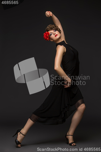 Image of girl dancer in tango dress