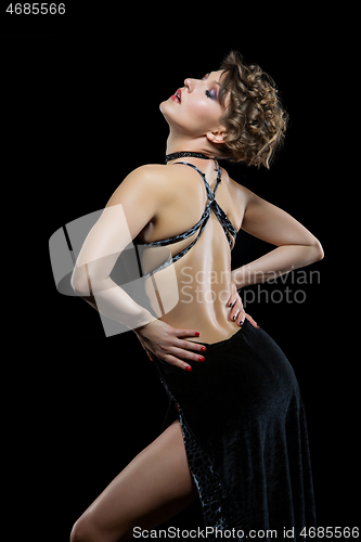 Image of girl dancer in tango dress