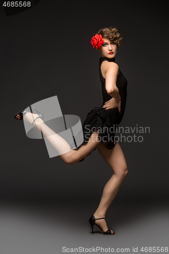 Image of girl dancer in tango dress