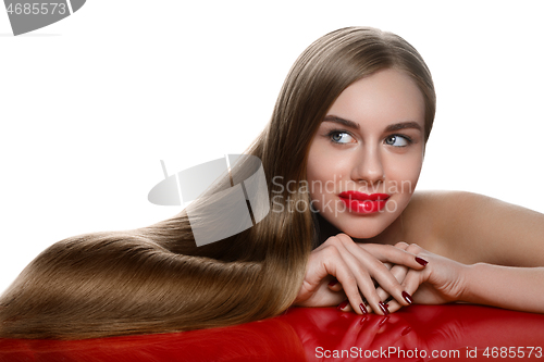 Image of girl with beautiful long hair