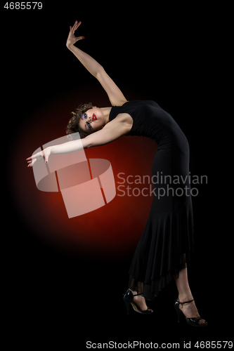 Image of girl dancer in tango dress