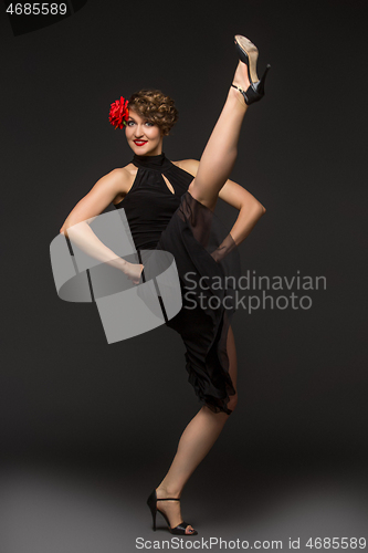 Image of girl dancer in tango dress