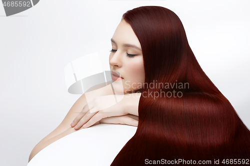 Image of girl with beautiful long hair