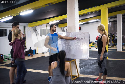 Image of athletes getting instructions from trainer