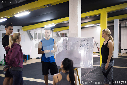 Image of athletes getting instructions from trainer