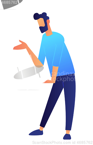 Image of Manager standing and demonstrating vector illustration.