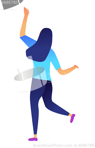 Image of Successful business woman dancing vector illustration.