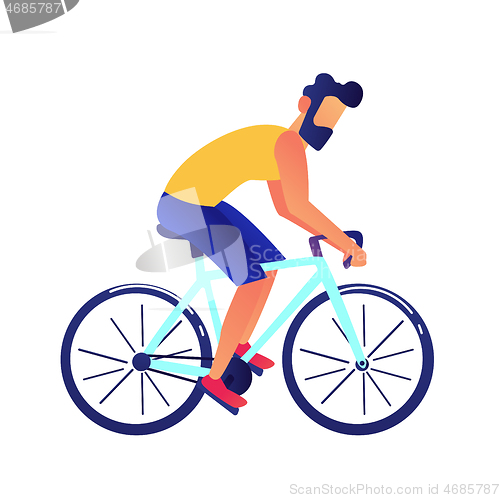 Image of Businessman riding a bike vector illustration.