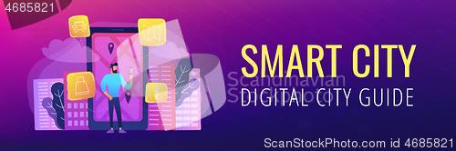 Image of Smart city and digital city guide banner.