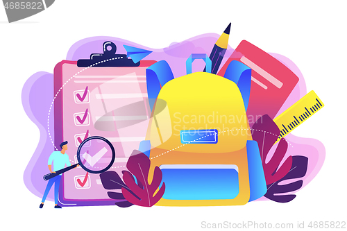 Image of Back to school list concept vector illustration.