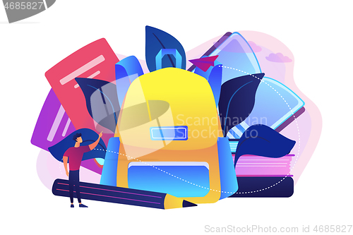 Image of Back to school supplies concept vector illustration.