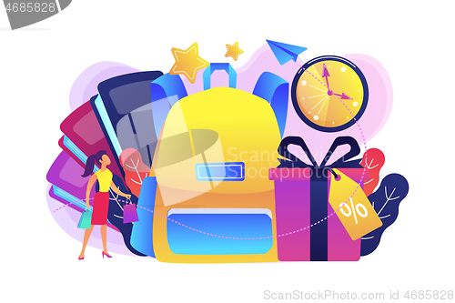 Image of Back to school sale and deals concept vector illustration.