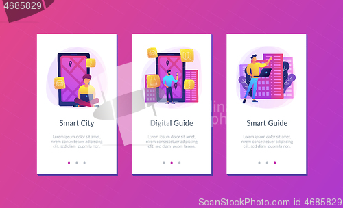 Image of Digital city guide and smart city concept app ui design.