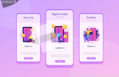 Image of Digital city guide and smart city concept app ui design.