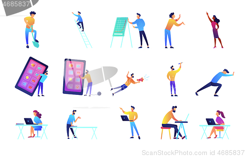 Image of Programmers and career vector illustrations set.