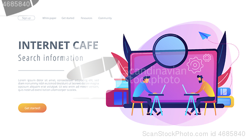 Image of Search information and internet cafe landing page.
