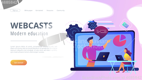 Image of Webcasts and modern education landing page.