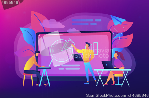 Image of Digital classroom concept vector illustration.