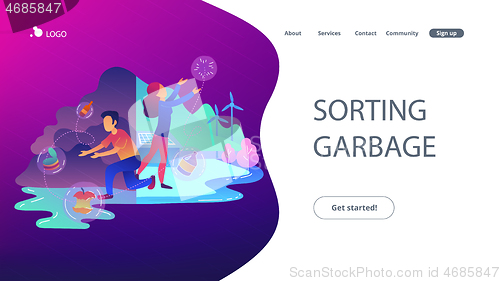 Image of Sorting garbage landing page.