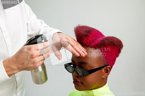 Image of Picture showing adult woman at the hair salon