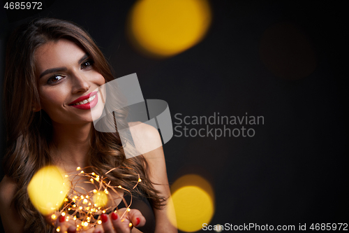 Image of Party, holidays, New Year or Christmas and celebration concept.