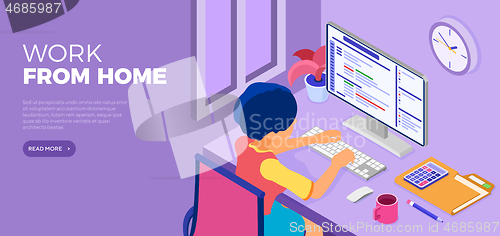 Image of Woman working from home