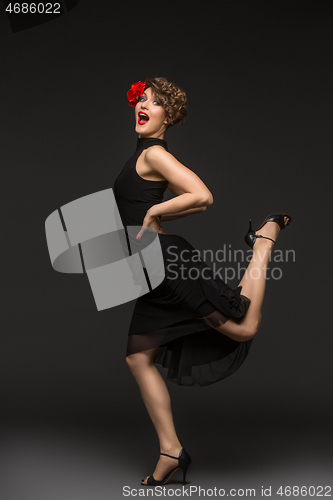 Image of girl dancer in tango dress