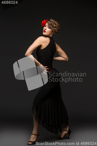 Image of girl dancer in tango dress