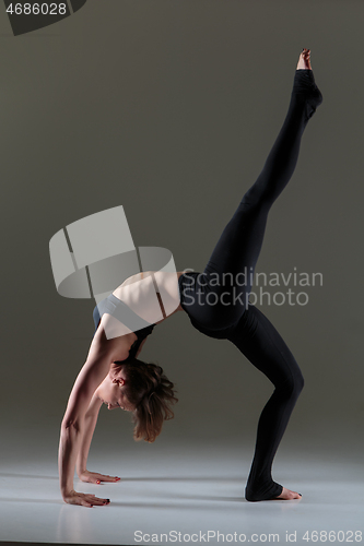 Image of Girl dancer warming up