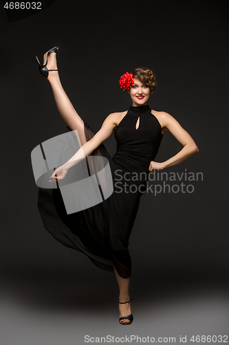 Image of girl dancer in tango dress