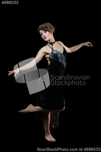 Image of girl dancer in tango dress