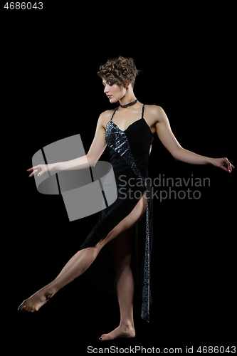 Image of girl dancer in tango dress