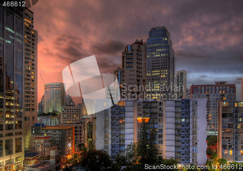 Image of sunset in bangkok