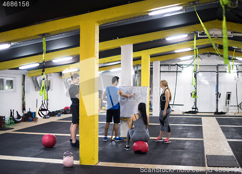 Image of athletes getting instructions from trainer